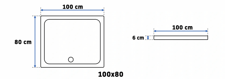 Душовий піддон REA SAVOY 80x100 WHITE - изображение 2