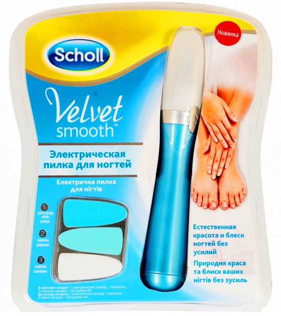 Електрична пилка для нігтів Scholl Velvet Smooth Electronic Nail Care ...