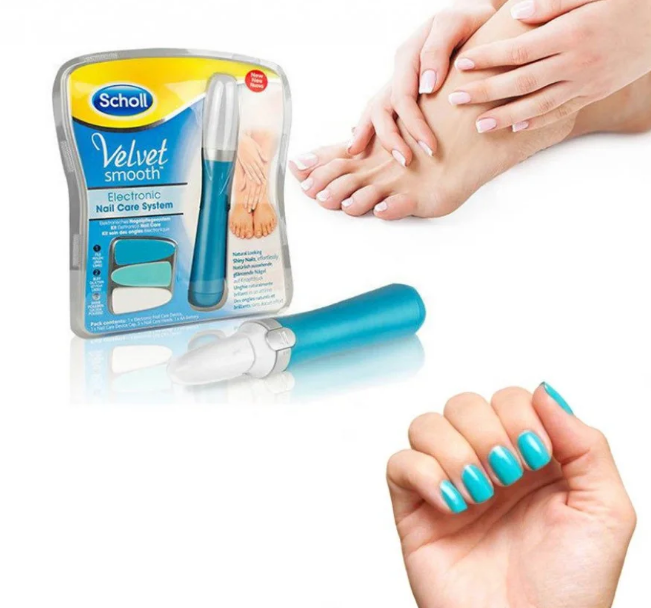 Електрична пилка для нігтів Scholl Velvet Smooth Electronic Nail Care System + 3 Насадки - зображення 14