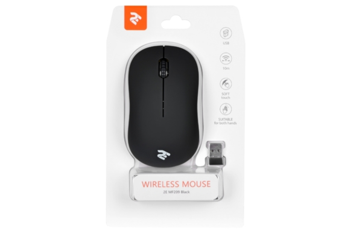 Мышь 2E MF209, Black, wireless, optical, 1200 dpi, 3 кнопки, 10 м, USB, 2хААА (2E-MF209WB) - изображение 4