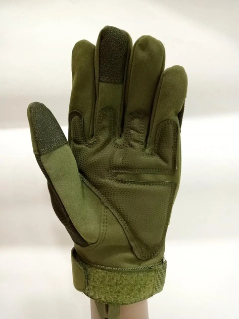 Перчатки тактические полнопалые с защитой M олива 043-3-2022 - изображение 2