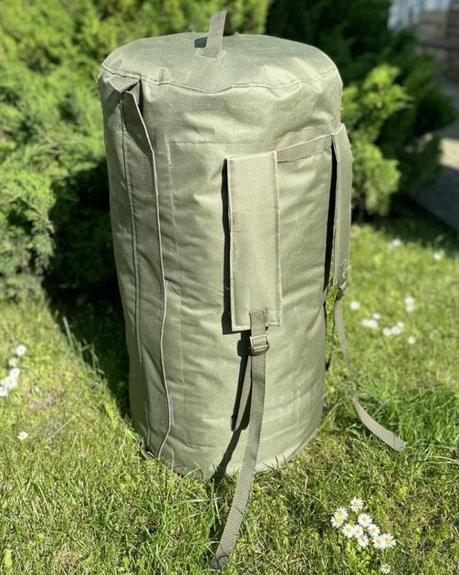 Сумка баул-рюкзак влагозащитный тактический армейский военный 100 л Олива - изображение 1