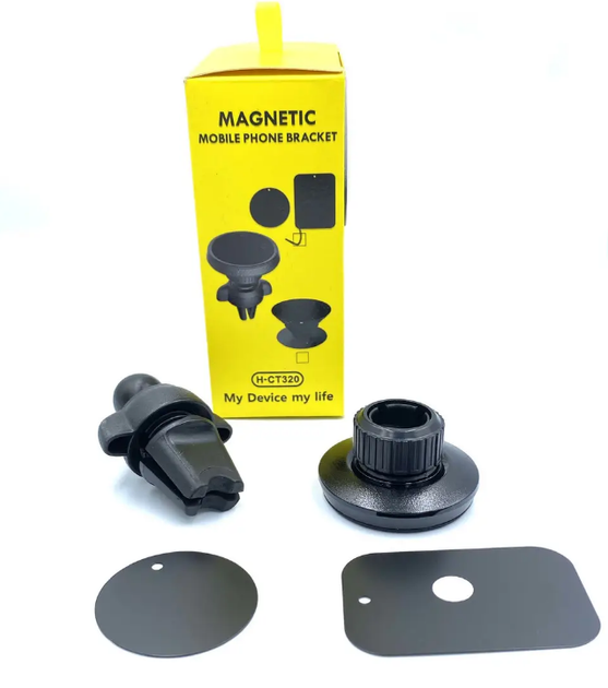 Магнітний тримач для телефону в авто на дефлектор (у ґрати) Magnetic Phone Bracket H-CT320 Чорний - зображення 8