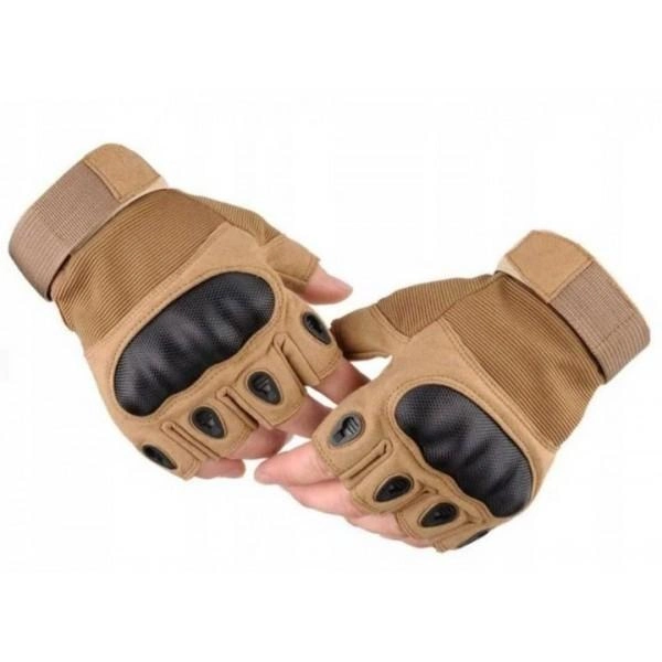 Тактические перчатки без пальцев Oakley цвет бежевые Tactical Gloves PRO beige для ЗСУ ТРО ССО размер M - изображение 2