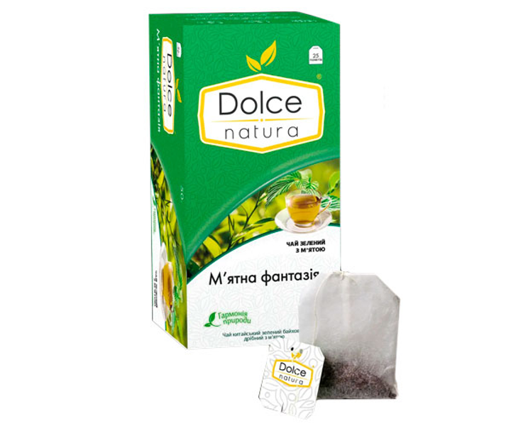 Зелений чай Dolce Natura М'ята Фантазія в пакетиках 25 шт від продавця ...
