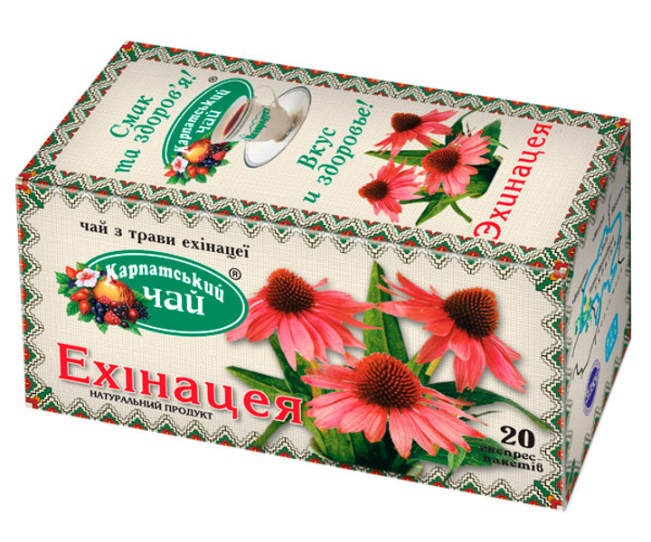 Трав'яний чай Карпатський чай Ехінацея в пакетиках 20 шт - зображення 1