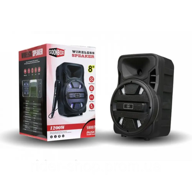 Музыкальная Колонка Bluetooth S8007 с микрофоном и LED - изображение 5
