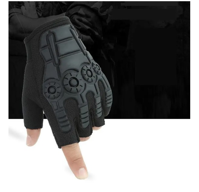 Перчатки беспалые тактические RUIN HAWK в стиле милитари черный XL 01066 - изображение 2