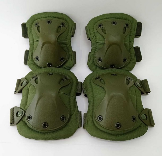Комплект наколінники та налокітники штурмові тактичні захисні Outdoor Tactics 2+2 зелені (олива) - зображення 1