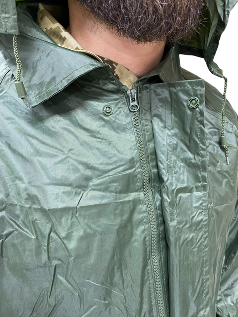 Дождевик плащ военный ЗСУ Олива Satexo , водонепроницаемый армейский плащ размер XXL - изображение 2