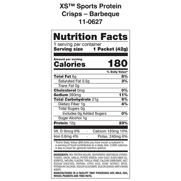Спортивные протеиновые чипсы Amway XS Protein Crisps 12 пакетов по 42 г Барбекю - изображение 6