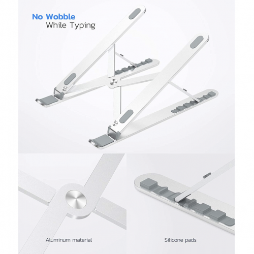 Подставка для ноутбука Nulaxy Aluminum Laptop Portable Stand Silver (C4-01) - изображение 2