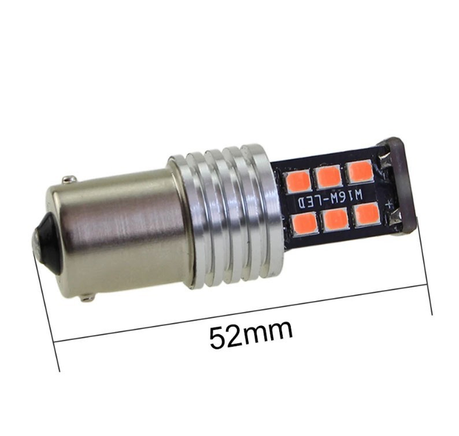 Светодиодная лампа с цоколем 1156 BA15s P21W 15SMD 2835 12V с обманкой ...