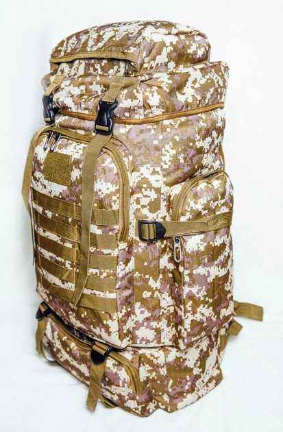 Рюкзак тактический зсу 65л, рюкзак военный коричневый пиксель, тактический рюкзак ВСУ - изображение 2