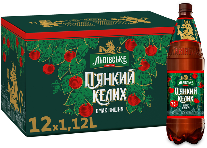 Упаковка пива Львівське Опьяняющий Бокал вкус вишня светлое ...