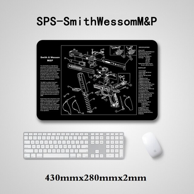 Коврик для чистки оружия SPS-SmithWessom M&P с мягкой резины Clefers Tactical (5002193M) - изображение 1
