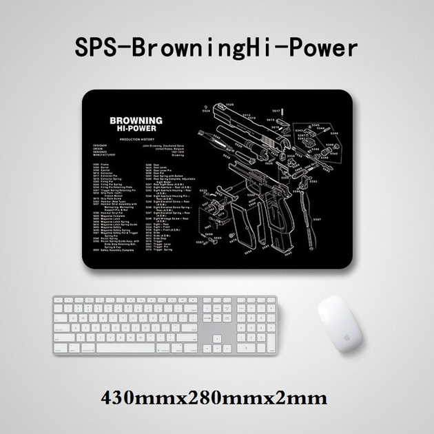 Коврик для чистки оружия SPS-BrowningHi-Power с мягкой резины Clefers Tactical (5002193R) - изображение 1
