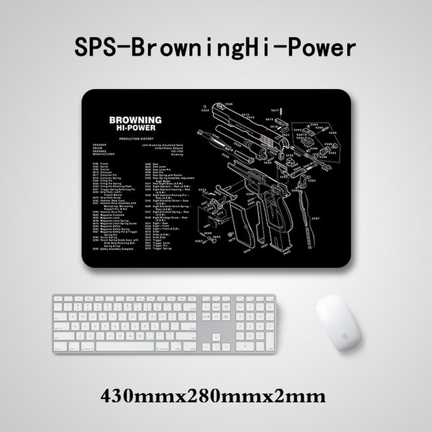 Коврик для чистки оружия SPS-BrowningHi-Power с мягкой резины Clefers Tactical (5002193R) - зображення 1