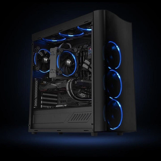 Набір вентиляторів Thermaltake Riing 12 LED RGB Radiator Fan Sync Edition (комплект з 3-х вентиляторів) Black (CL-F071-PL12SW-A) - зображення 7