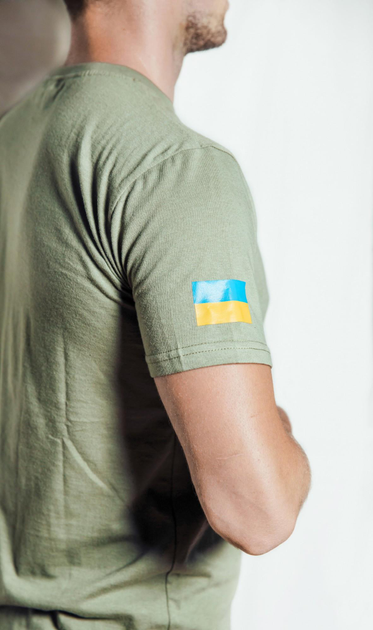 Тактична футболка Оліва ЗСУ світла, літня військова футболка чоловіча, футболка оливкова ЗСУ. Розмір L (50) - зображення 2