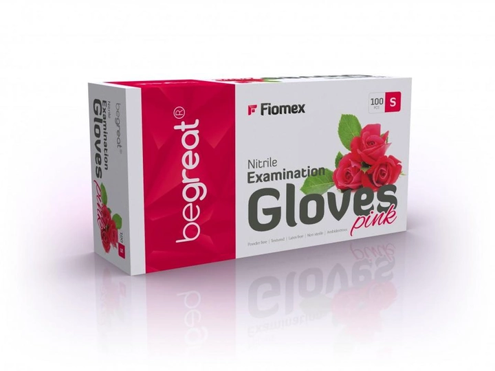 Перчатки нитриловые нестерильные Fiomex Begreat Pink S 100 шт - зображення 2