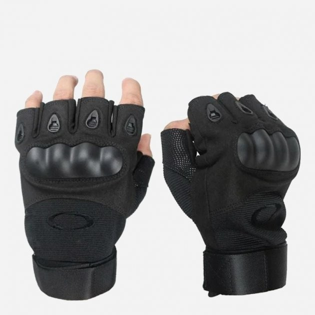 Тактические перчатки без пальцев HIMARS Tactical Gloves черные размер М для ЗСУ, ТРО, ССО - изображение 1