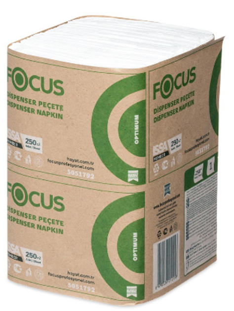 Упаковка салфеток диспенсерных Focus Optimum 18 х 24 см 1 слой 250 ...