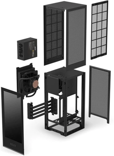 [修理キット付き] NZXT H1 ブラック Корпус NZXT H1 Mini-ITX Case with 650W Power Supply & 140 мм AIO