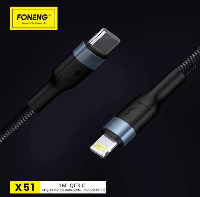 Зарядный кабель Spiral FONENG Type-C 1метр - изображение 5
