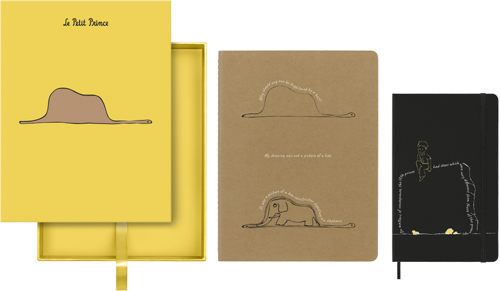 Подарочный набор Moleskine Le Petit Prince Слон Записная книжка 13 х 21 см + Тетрадь Cahier 19 х 21 см + бокс (8056598853100) - изображение 2