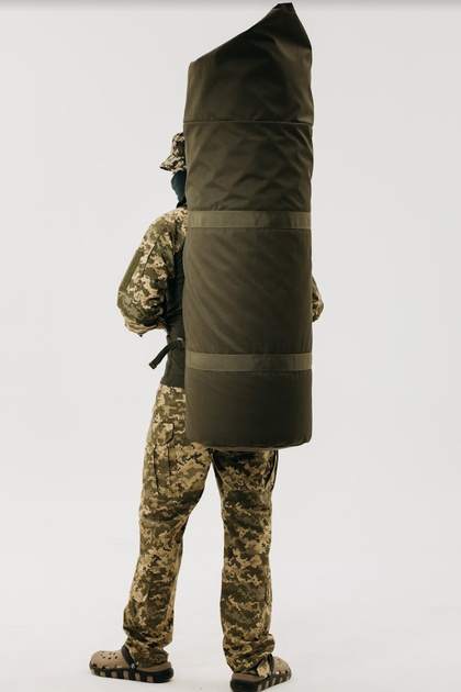Баул тактический военный транспортный сумка-рюкзак 115 л Олива - изображение 2