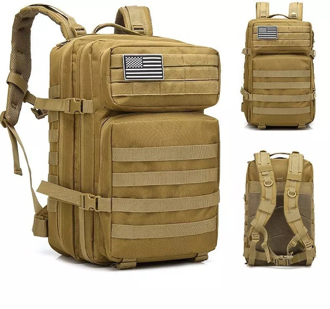 Рюкзак тактический ANH 45л Камуфляж Хаки Military Tactical Backpack 40\50 - изображение 1