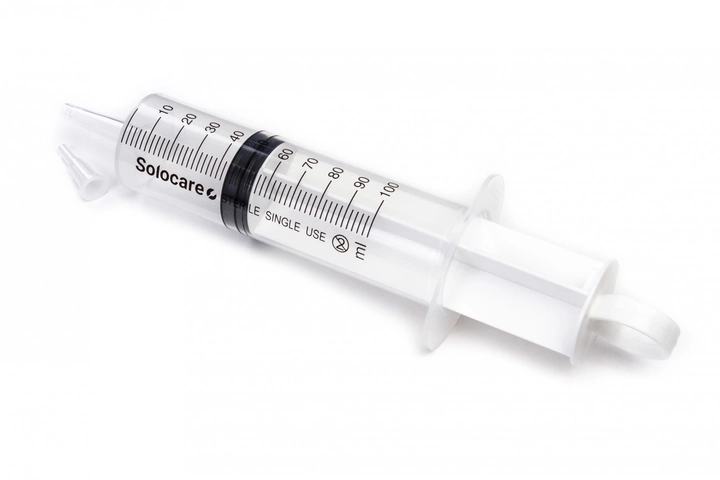 Шприц 100 мл Catheter Tip без иглы 25 шт, 3-х комп. однораз. стер. «Solocare» Solocare - изображение 1
