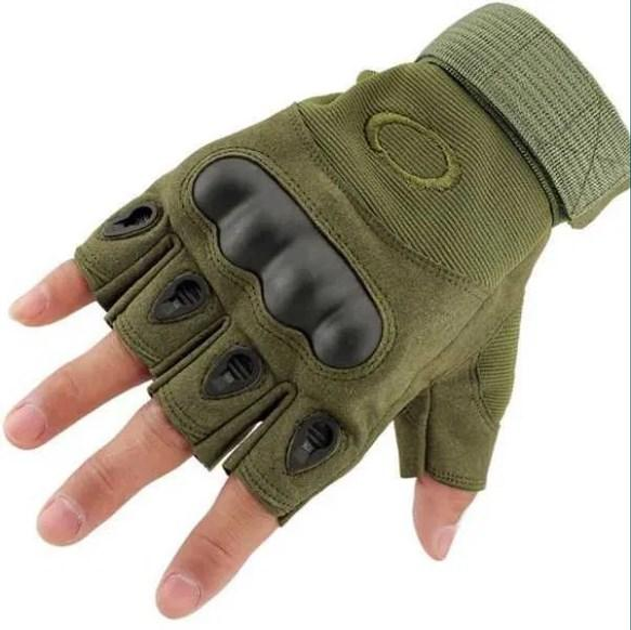 Перчатки тактические без пальцев (зелёные) - изображение 1