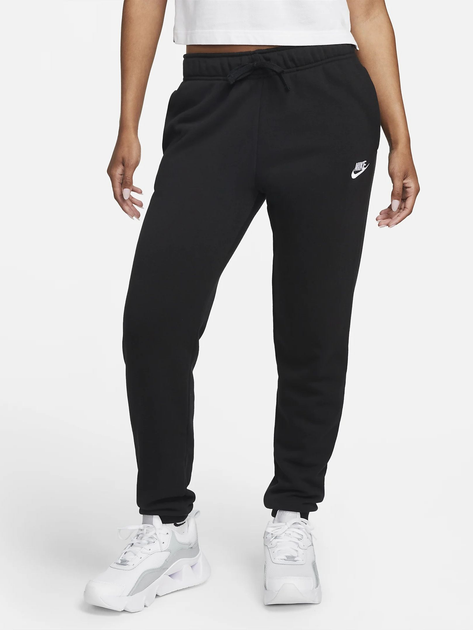 Акція на Спортивні штани на флісі жіночі Nike Club Fleece Pant DQ5191-010 L Чорні від Rozetka