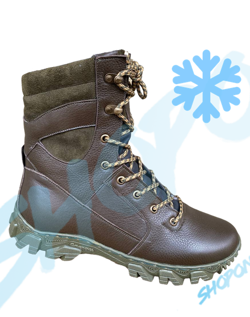 Берці зимові черевики тактичні чоловічі, туфлі тактичні чоловічі берці зимові, натуральна шкіра, розмір 41, Bounce ar. TM-VN-1941, колір коричневий - зображення 1