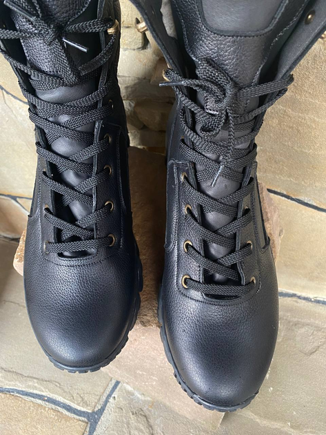 Берці зимові черевики тактичні чоловічі, туфлі тактичні чоловічі берці зимові, натуральна шкіра, розмір 45, Bounce ar. TB-UT-1945, колір чорний - зображення 2