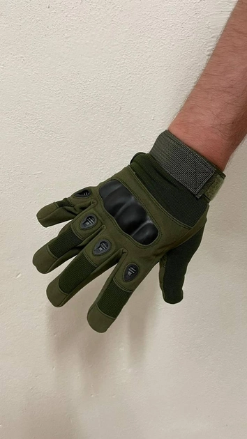 Тактичні перчатки з пальцями Gloves FF 1 олива М - зображення 1