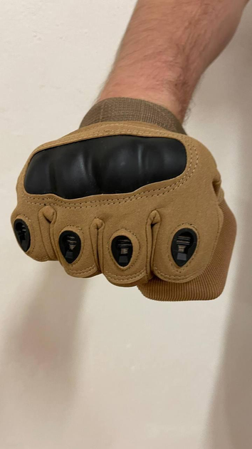 Тактические перчатки с пальцами Gloves FF 1 койот L - изображение 1