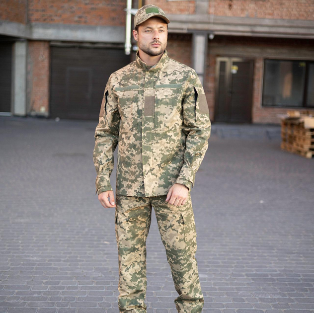 Чоловічий літній армійський костюм для ЗСУ (ЗСУ) тактична форма ріп-стоп Україна Піксель 56 розмір 8009 - зображення 1