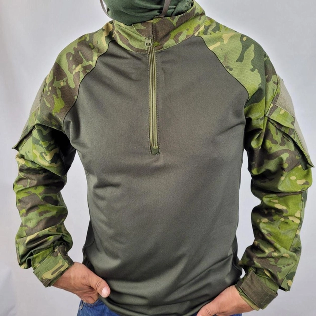 Рубашка мужская военная тактическая с липучками ВСУ (ЗСУ) Ubaks Убакс 20221840 7248 L 50 р зеленая - изображение 1