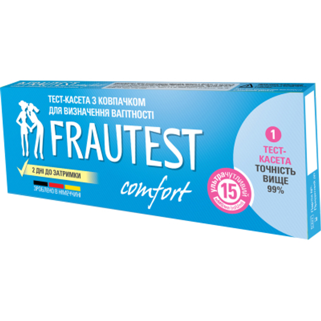 Тест на беременность Frautest Comfort кассета с колпачком (4260476160028) - зображення 1