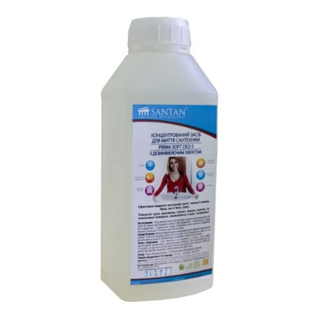 Концентрированное моющее средство для сантехники Santan PRIMA SOFT Dez ...