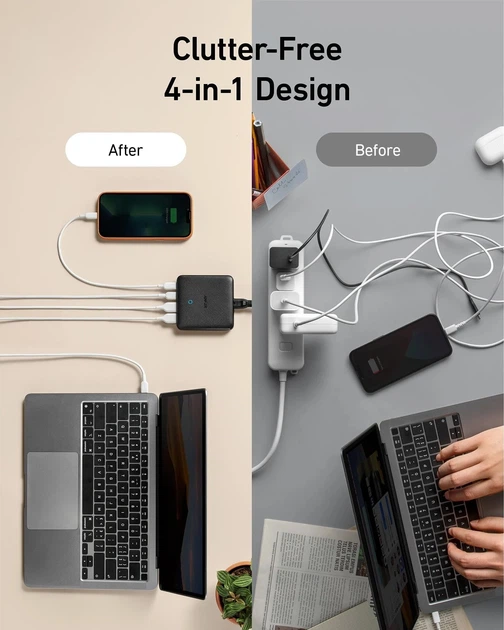 Ładowarka Anker PowerPort 543 Atom III Slim 4 - 65W 2&2xUSB-C PIQ3.0 (A2046G12) - obraz 5