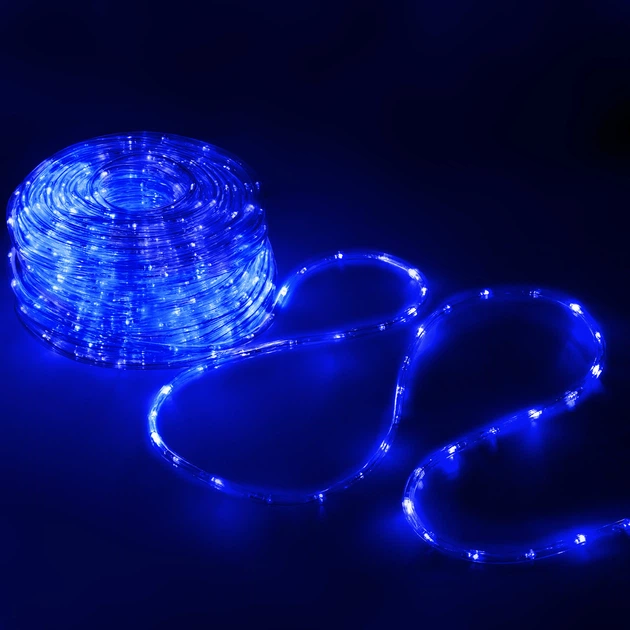 Светодиодная Гирлянда дюралайт уличная наружная Springos Rope Lights 20 м 480 LED CL1207 новогодняя синий - изображение 7