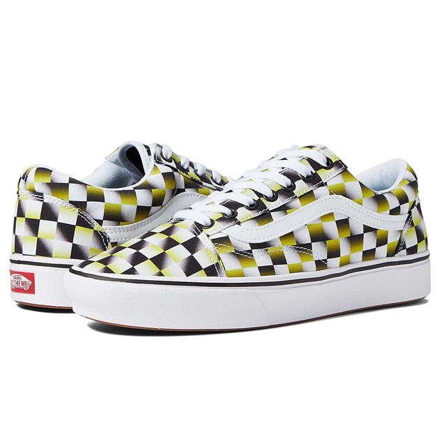 Yellow vans checkerboard sales old skool