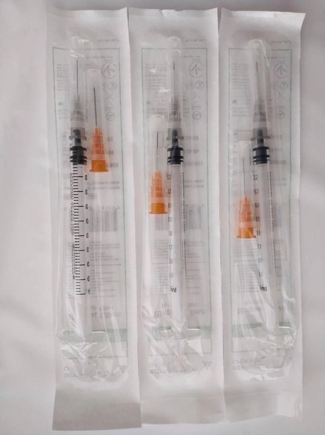 Шприц инсулиновый одноразовый MEDICARE с двумя иголками U-100 - изображение 2