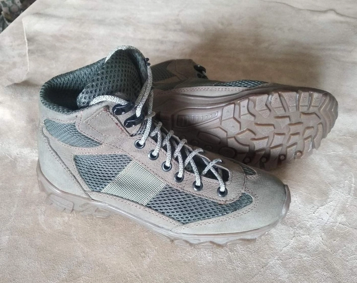 Берцы летние короткие облегченные с сеткой, обувь для военных KROK BUС02, 39 размер, хаки, 01.39 - изображение 1