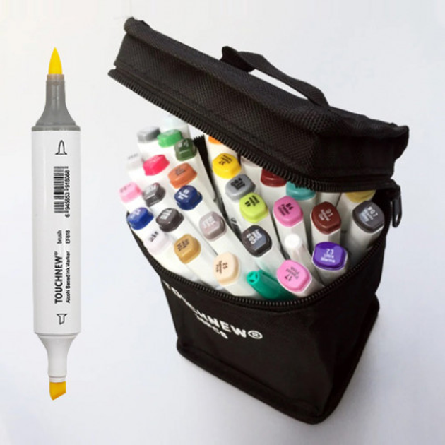 Набор двусторонних скетч маркеров с кистью Touchnew Brush 30 шт (КИСТЬ ...