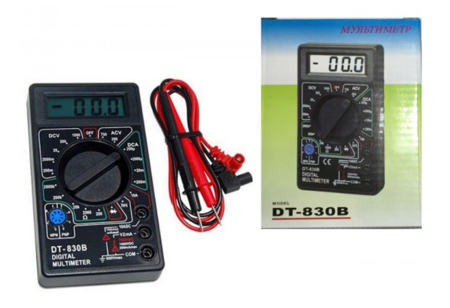 Универсальный мультиметр цифровой Digital DT-830B + измерительные щупы 2 шт черный - Фото 1 Универсальный мультиметр цифровой Digital DT-830B + измерительные щупы 2 шт черный - изображение 1